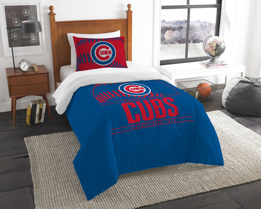 Cubs OFFICIAL MLB Bedding, Printed Twin Comforter (64"x 86") & 1 Sham (24"x 30") Set