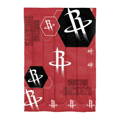 Rockets OFFICIAL NBA "Hexagon" Twin Comforter & Sham Set; 64" x 86"