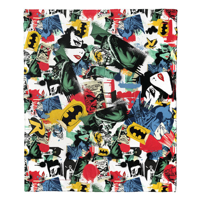 DC Comics Batman Sticker Collage Throw Blanket 50"x60"