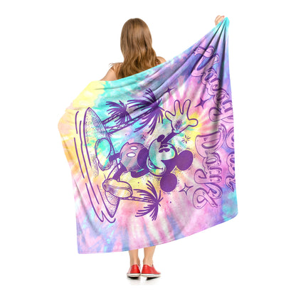 Mickey Mouse, Vacay Tie-Dye Throw Blanket 50"x60"