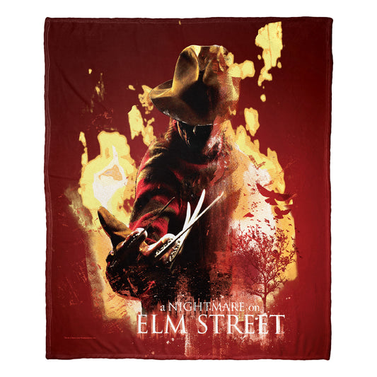 A Nightmare on Elm Street Into the Flames Throw Blanket 50"x60"