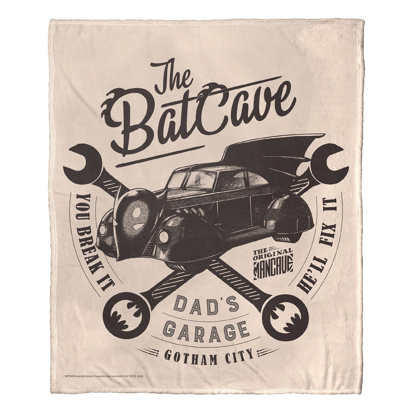 DC Batman, The Dad Cave Throw Blanket 50"x60"