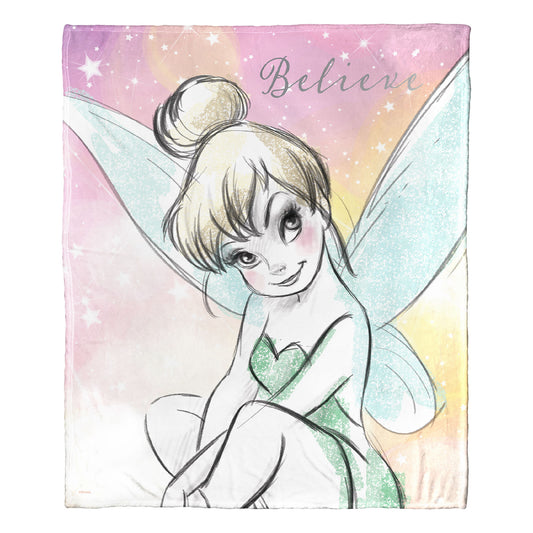 Tinkerbell, Sketchy Fairy Throw Blanket 50"x60"