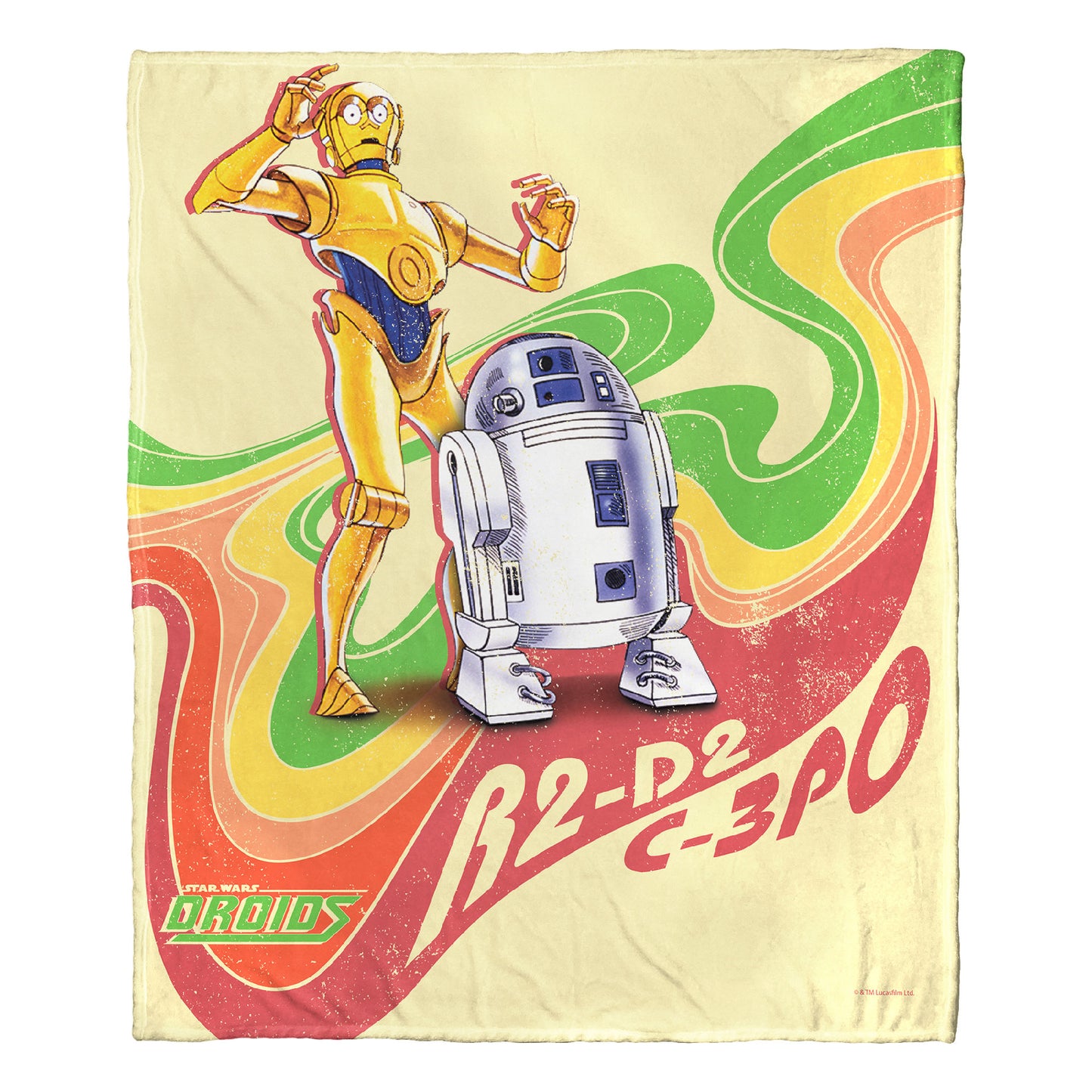 Star Wars Retro Rainbow Droids Throw Blanket 50"x60"