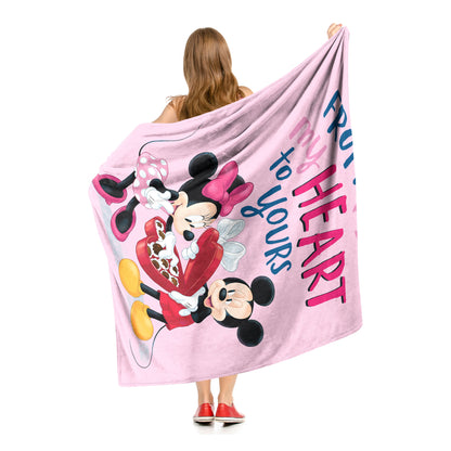Mickey Mouse, My Heart to Yours Throw Blanket 50"x60"