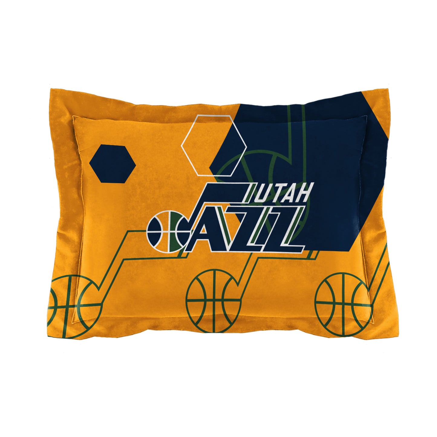 Jazz OFFICIAL NBA "Hexagon" Full/Queen Comforter & Shams Set; 86" x 86"