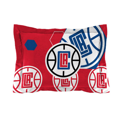 Clippers OFFICIAL NBA "Hexagon" Full/Queen Comforter & Shams Set; 86" x 86"