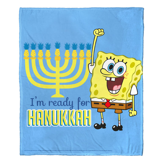 SpongeBob, I'm Ready for Hanukkah Throw Blanket 50"x60"