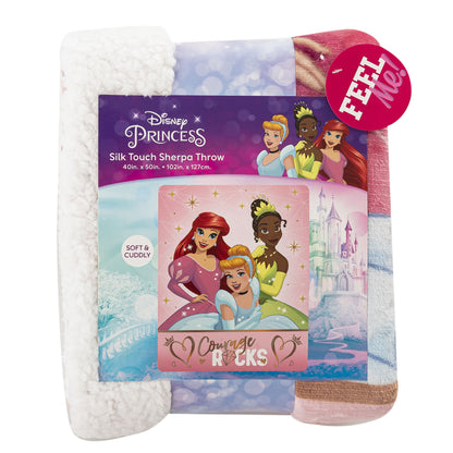 Disney Princesses "Rocking Princesses" Sherpa Throw Blanket; 40" x 50"