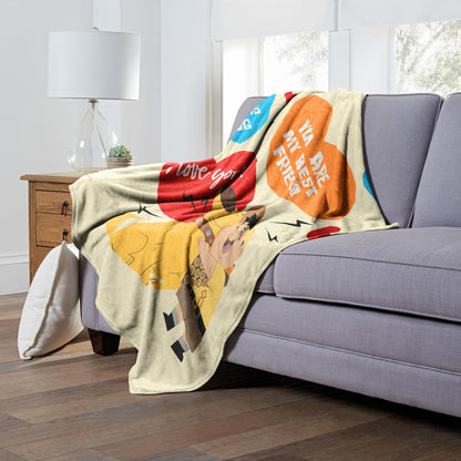 UP, Boys Best Valentines Throw Blanket 50"x60"