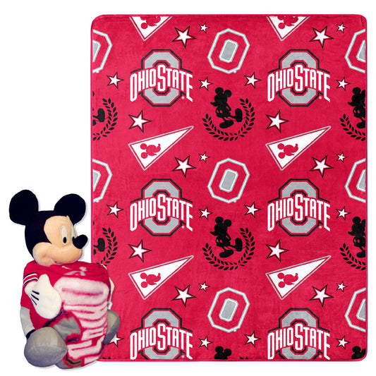 Ohio State OFFICIAL NCAA & Disney's Mickey Mouse Pillow & Silk Touch Throw Blanket Set