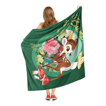 Bambi 80th Celebration, Bambi Bouquet Throw Blanket 50"x60"
