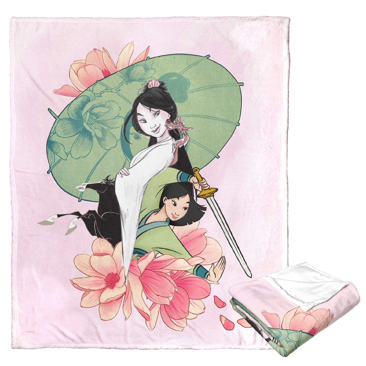 Disney Princess Mulan Collage Throw Blanket 50"x60"