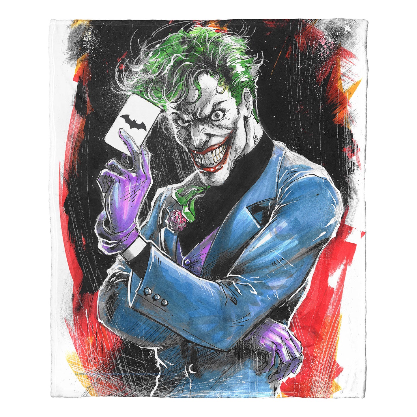DC Comics Batman The Mad Clown Throw Blanket 50"x60"