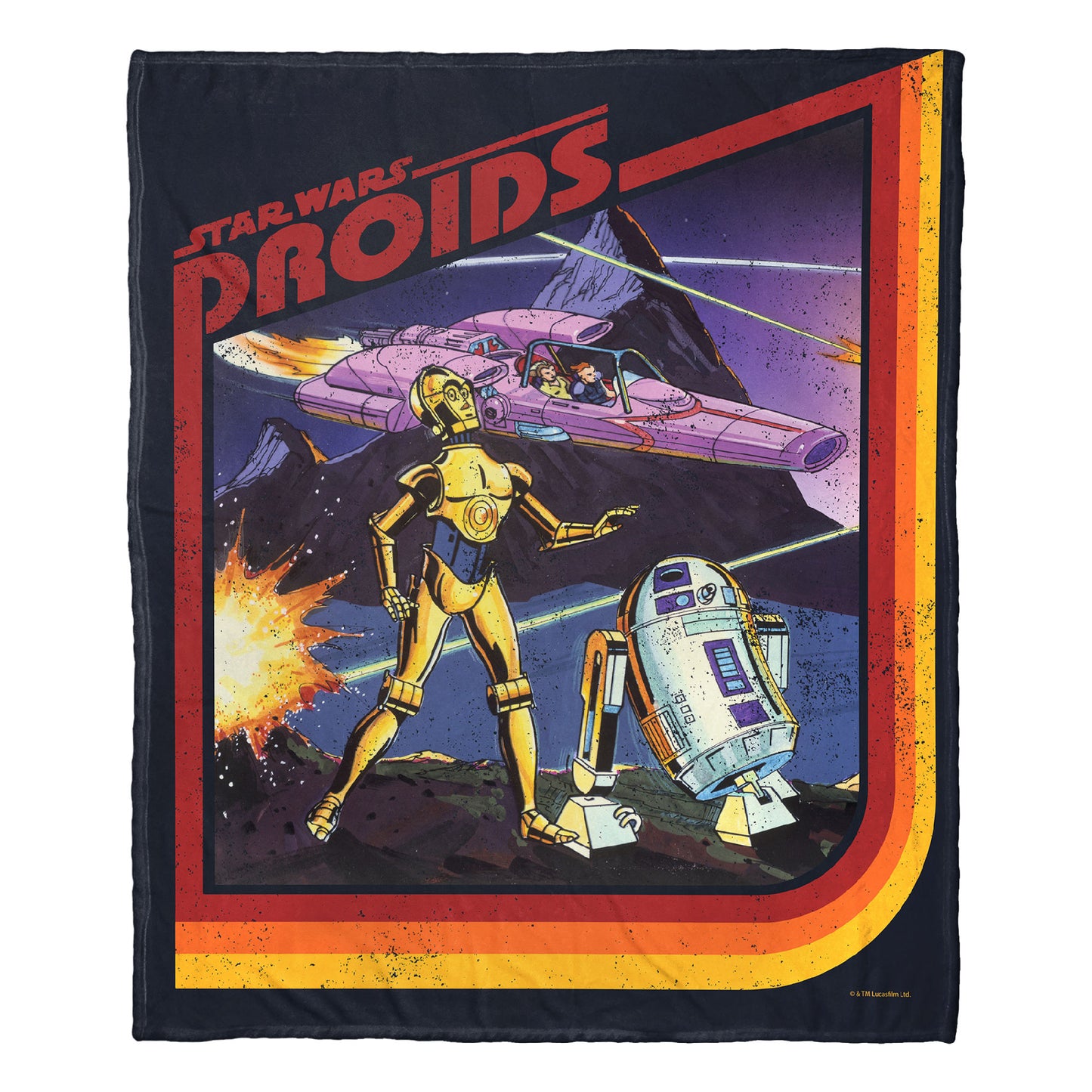 Star Wars Retro Droids Throw Blanket 50"x60"