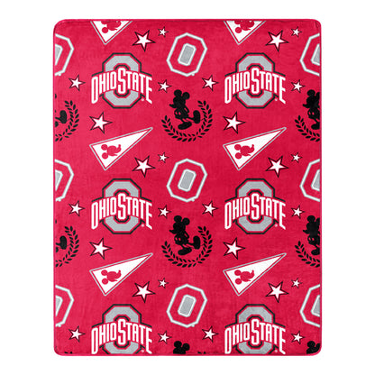 Ohio State OFFICIAL NCAA & Disney's Mickey Mouse Pillow & Silk Touch Throw Blanket Set