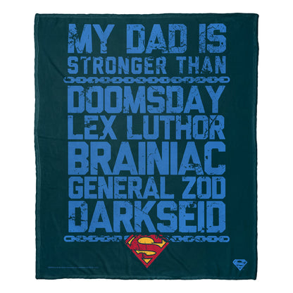 DC Superman, Strongest Dad Throw Blanket 50"x60"