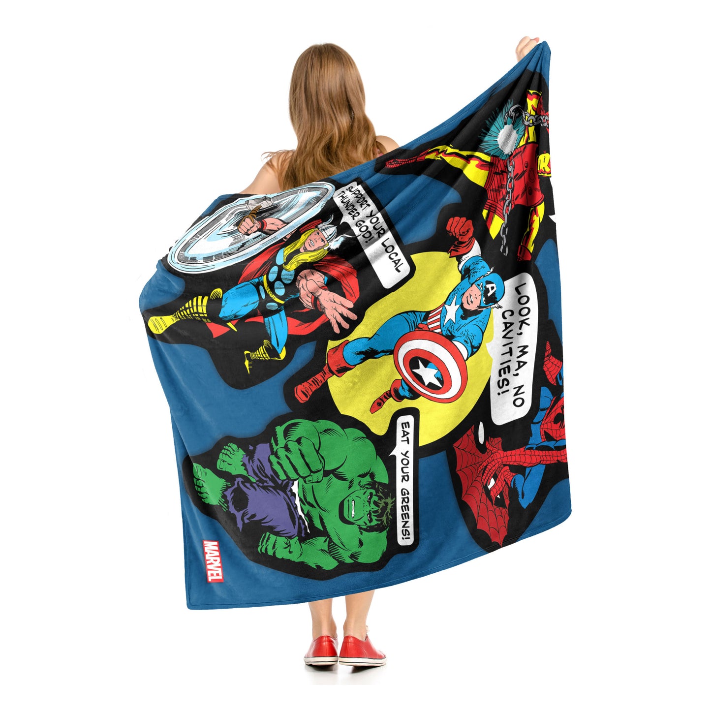 Marvel Comics "Avengers Stickers" Throw Blanket 50"x60"