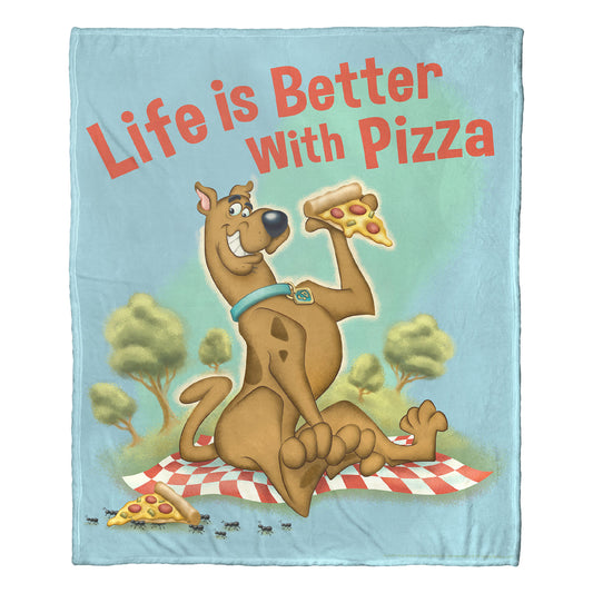 Scooby Doo, Pizza is Life Throw Blanket 50"x60"