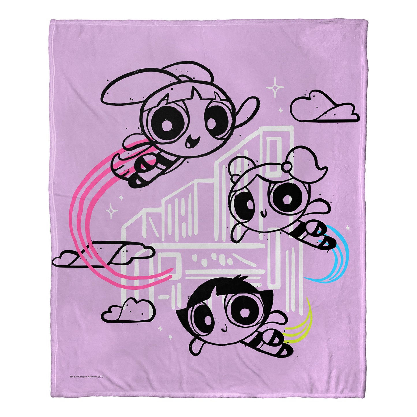 POWERPUFF GIRLS, Flying high, Silk Touch Throw Blanket, 50"x60"