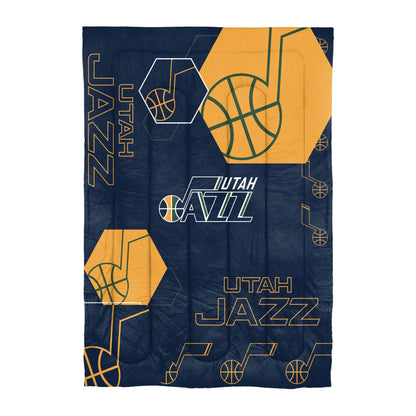 Jazz OFFICIAL NBA "Hexagon" Twin Comforter & Sham Set; 64" x 86"