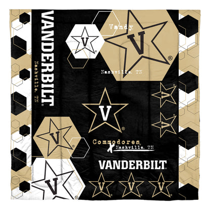 Vanderbilt OFFICIAL Collegiate "Hexagon" Full/Queen Comforter & Shams Set