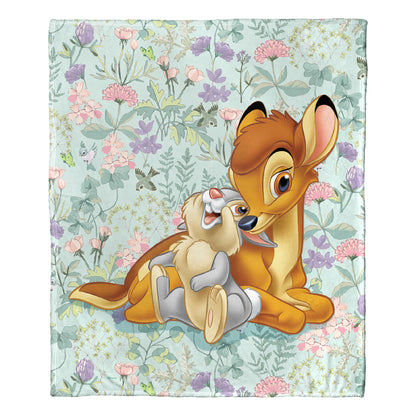 Bambi 80th Celebration, Botanical Duo Throw Blanket 50"x60"