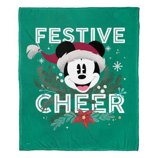 Mickey Mouse, Festive Cheer Throw Blanket 50"x60"